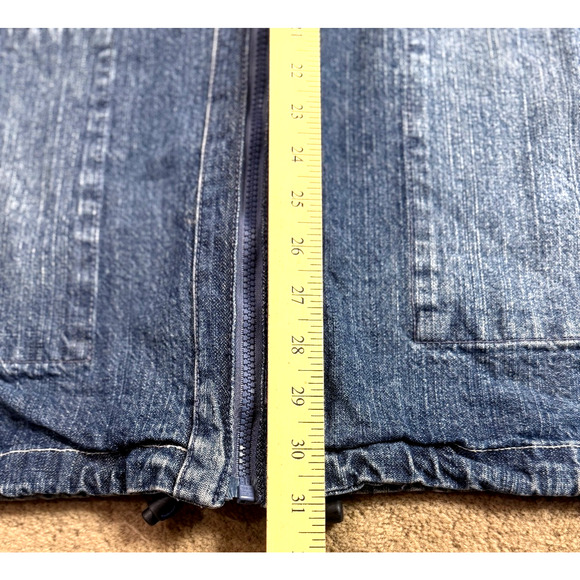 Vintage Rocawear Jean Jacket Hoodie Mens XL Embroidery Zip Sleeves Pockets EUC - Picture 7 of 13